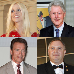 Michaele Salahi, Tareq Salahi, Arnold Schwarzenegger, Bill Clinton Michaele Salahi, Tareq Salahi, Arnold Schwarzenegger, Bill Clinton